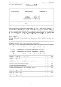 Miniklausur Nr. 2