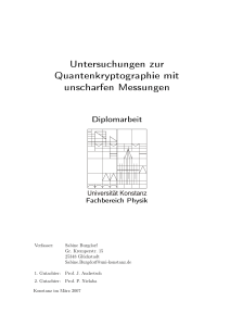 Untersuchungen zur Quantenkryptographie mit unscharfen