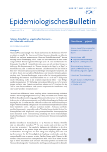 Epidemiologisches Bulletin des Robert Koch-Institut Ausgabe