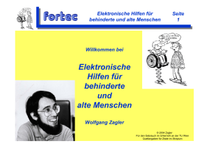 Elektronische Hilfen für behinderte und alte - TU Wien