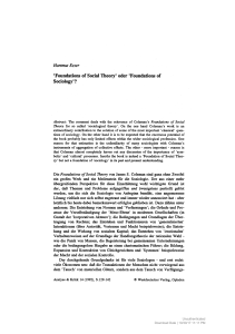`Foundations of Social Theory` oder