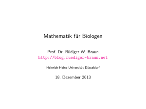 Mathematik für Biologen - Universität Düsseldorf: Mathematik