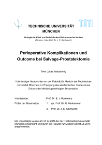 Perioperative Komplikationen und Outcome bei