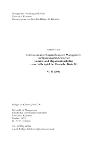 Internationales Human Resource Management