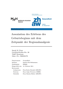 Assoziation des Erlebens des Geburtsbeginns mit dem Zeitpunkt der