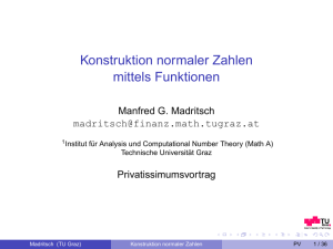 Konstruktion normaler Zahlen mittels Funktionen