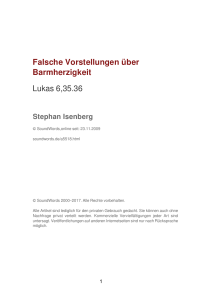 Falsche Vorstellungen über Barmherzigkeit - Lukas 6