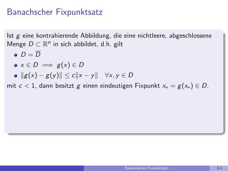 Banachscher Fixpunktsatz