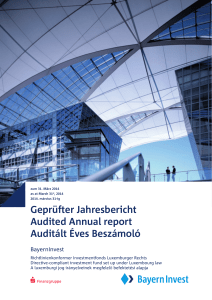 Geprüfter Jahresbericht Audited Annual report Auditált Éves