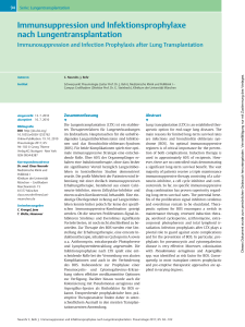 Immunsuppression und Infektionsprophylaxe