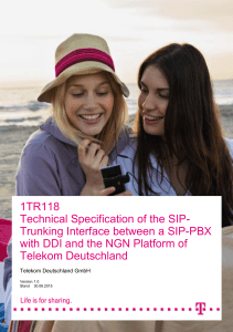 1TR118 Technical Specification of the SIP- Trunking