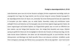 Predigt zu Apostelgeschichte 4, 23-33