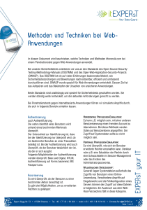 Methoden und Techniken bei Web- Anwendungen