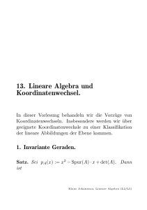 13. Lineare Algebra und Koordinatenwechsel.
