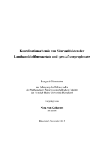 Koordinationschemie von Säureaddukten der