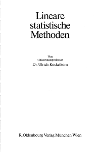 Lineare statistische Methoden