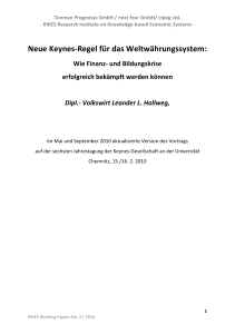 Neue Keynes-‐Regel für das Weltwährungssystem