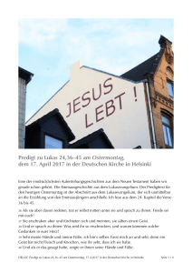 Predigt zu Lukas 24,36–45 am Ostermontag, dem 17. April 2017 in