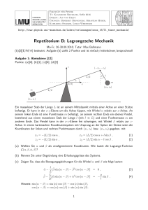 Repetitorium B: Lagrangesche Mechanik