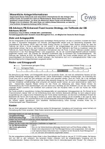 Wesentliche Anlegerinformationen DB Advisors PB