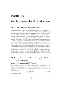 Kapitel 19 Die Dynamik des Kristallgitters - TU Graz