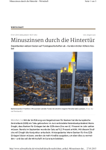 Minuszinsen durch die Hintertür