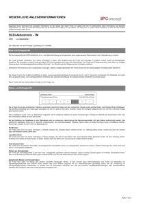 WESENTLICHE ANLEGERINFORMATIONEN BCDI-Aktienfonds