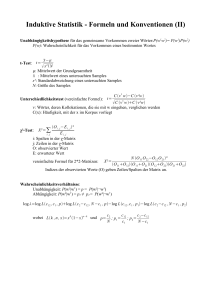 Induktive Statistik - Formeln und Konventionen (II)