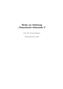 Skript zur Vorlesung Theoretische Informatik 2