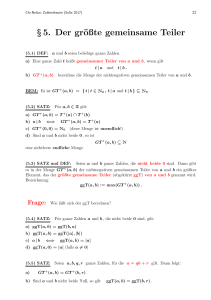 § 5. Der größte gemeinsame Teiler