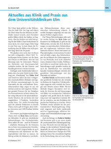 Aktuelles aus Klinik und Praxis aus dem UniversitÃ¤tsklinikum Ulm