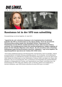 Rassismus ist in der SPD nun salonfähig: Fraktion DIE LINKE. im