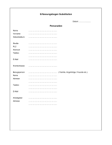 Erfassungsbogen Substitution Personalien