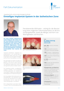 Einteiliges Implantat-System in der ästhetischen Zone