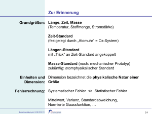 Zur Erinnerung Stichworte aus der 11. Vorlesung