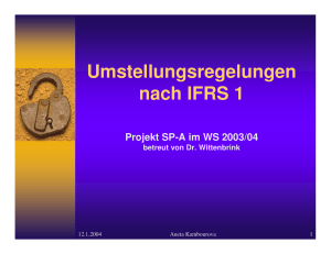 Umstellungsregelungen nach IFRS 1