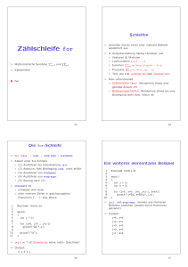 Zählschleife for