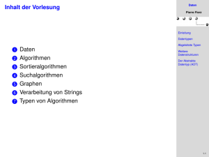 Inhalt der Vorlesung 1 Daten 2 Algorithmen 3 - BFH