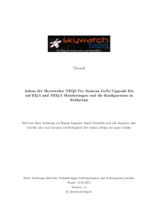 Tutorial Anbau der Skywatcher NEQ5 Pro - skywatch