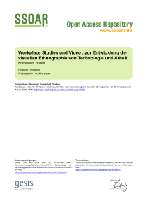 www.ssoar.info Workplace Studies und Video : zur Entwicklung der