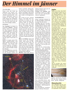 Der Himmel im Jänner - Volksblatt Astronomieseiten