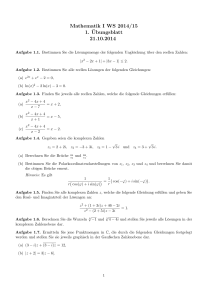 Mathematik I WS 2014/15 1. ¨Ubungsblatt 21.10.2014