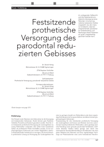 Festsitzende prothetische Versorgung des parodontal redu