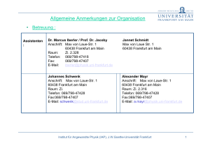 Allgemeine Anmerkungen zur Organisation