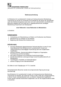 Stellenausschreibung Im Ministerium für Landwirtschaft, Umwelt und