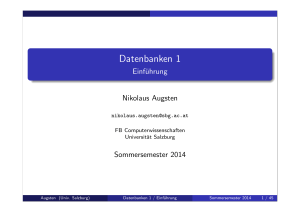 Datenbanken 1 - Database Research Group