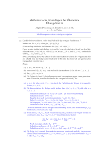 Übungen Mathematische Grundlagen der Ökonomie