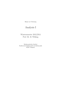 Analysis I - Fachbereich Mathematik und Informatik