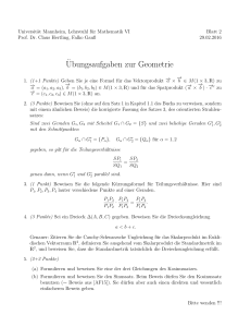 Ubungsaufgaben zur Geometrie - Lehrstuhl VI für Mathematik