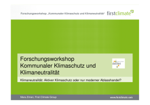 Forschungsworkshop Kommunaler Klimaschutz und